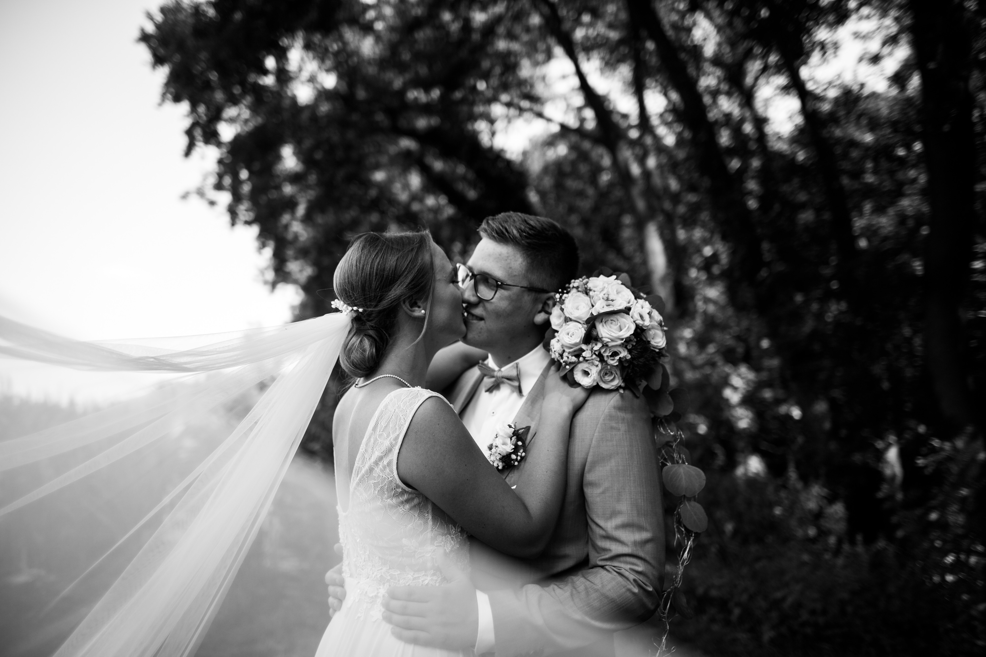 Schwarzweiß Hochzeitsfoto